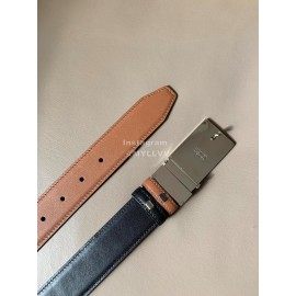 Fendi New Calf Leather Swivel Buckle 34mm Belt For Men Brown