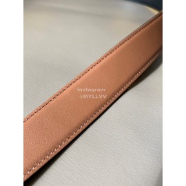 Fendi New Calf Leather Swivel Buckle 34mm Belt For Men Brown