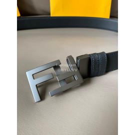 Fendi Fashion Leather FF Buckle 34mm Leisure Belt For Men Black