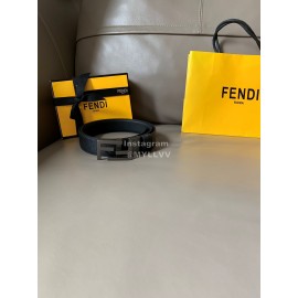 Fendi Fashion Leather FF Buckle 34mm Leisure Belt For Men Black