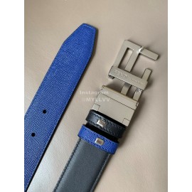 Fendi Fashion Leather FF Buckle 34mm Leisure Belt For Men Blue