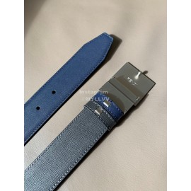 Fendi Fashion Leather Square Buckle 34mm Leisure Belt For Men Navy