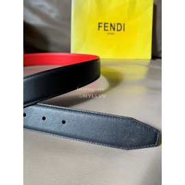 Fendi New Calf Leather Square FF Buckle 34mm Belt For Men Red