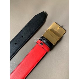 Fendi New Calf Leather Square FF Buckle 34mm Belt For Men Red