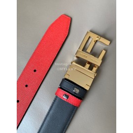 Fendi Calf Leather Swivel FF Buckle 34mm Leisure Belt For Men Red