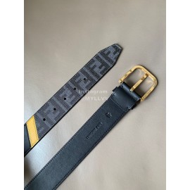 Fendi Printed Calf Leather Gold Pin Buckle Belt For Men