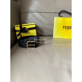 Fendi Printed Calf Leather Gold Pin Buckle Belt For Men