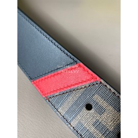 Fendi New Printed Calf Leather Gold Pin Buckle Belt For Men