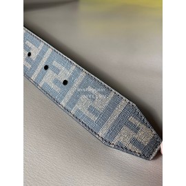 Fendi New Printed Calf Leather Gold Pin Buckle Belt For Men