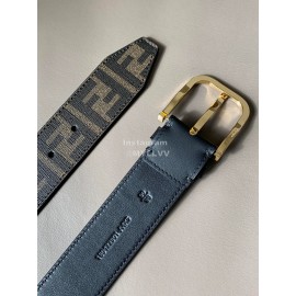 Fendi New Printed Calf Leather Gold Pin Buckle Belt For Men