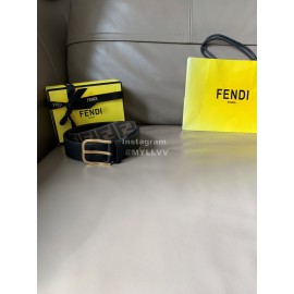 Fendi New Printed Calf Leather Gold Pin Buckle Belt For Men