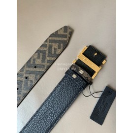 Fendi New Printed Calf Leather Gold FF Buckle 40mm Belt For Men