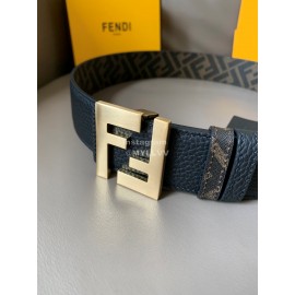 Fendi New Printed Calf Leather Gold FF Buckle 40mm Belt For Men