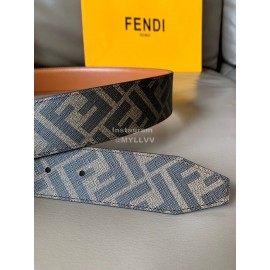 Fendi Smooth Calf Leather Gold FF Buckle Belt For Men