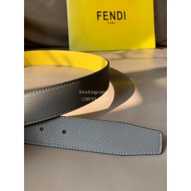 Fendi New Calf Leather Pin Buckle 35mm Leisure Belt For Men Yellow