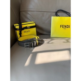 Fendi New Calf Leather Pin Buckle 35mm Leisure Belt For Men Yellow