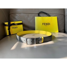 Fendi New Calf Leather Pin Buckle 35mm Leisure Belt For Men Yellow