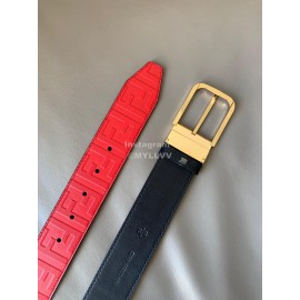 Fendi FF Embossed Cowhide Pin Buckle 40mm Belt Red