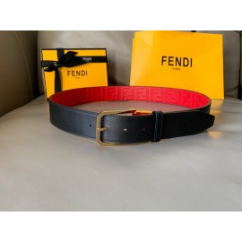 Fendi FF Embossed Cowhide Pin Buckle 40mm Belt Red