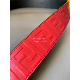 Fendi FF Embossed Cowhide Pin Buckle 40mm Belt Red