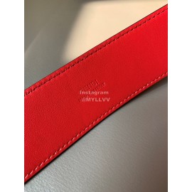 Fendi New Printed Calf Leather Canvas Pin Buckle 40mm Belt Red