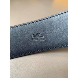 Fendi FF Embossed Cowhide Gold Buckle 40mm Baguette Belt 