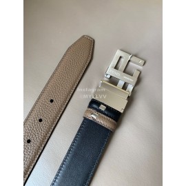 Fendi New Calf Leather FF Buckle 34mm Leisure Belt For Men CoFFee
