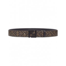 Fendi Fashion Printed Calf Leather Black FF Buckle 40mm Belt For Men