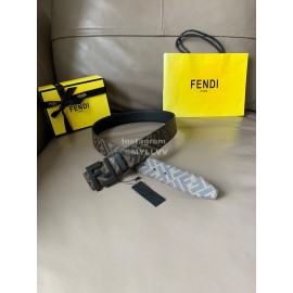 Fendi Fashion Printed Calf Leather Black FF Buckle 40mm Belt For Men