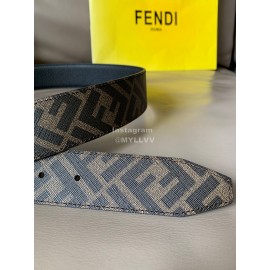 Fendi Fashion Printed Calf Leather Black FF Buckle 40mm Belt For Men
