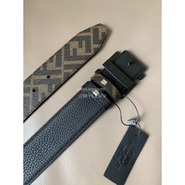 Fendi Fashion Printed Calf Leather Black FF Buckle 40mm Belt For Men