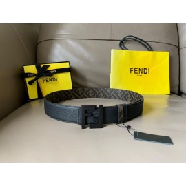 Fendi Fashion Printed Calf Leather Black FF Buckle 40mm Belt For Men