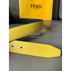 Fendi Double Side Calf Leather FF Buckle 34mm Leisure Belt For Men 