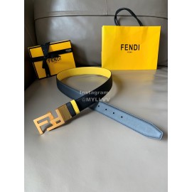 Fendi Double Side Calf Leather FF Buckle 34mm Leisure Belt For Men 