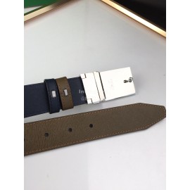 Fendi New Calf Leather Enamel Buckle 35mm Leisure Belt CoFFee