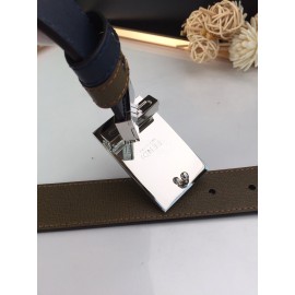 Fendi New Calf Leather Enamel Buckle 35mm Leisure Belt CoFFee