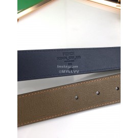Fendi New Calf Leather Enamel Buckle 35mm Leisure Belt CoFFee