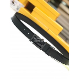 Fendi Black Litchi Grain Cowhide FF Buckle Fashion Belt