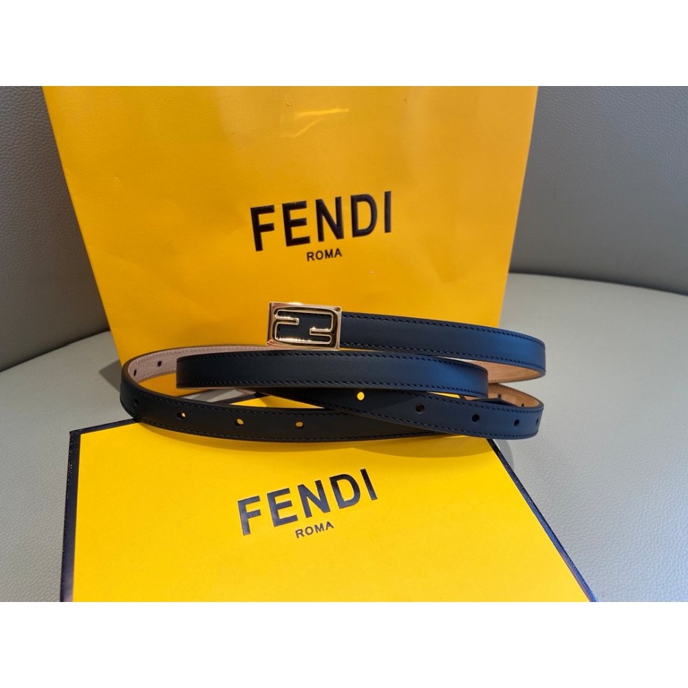 Fendi Calf Leather Gold Plated Buckle 15mm Belt For Women