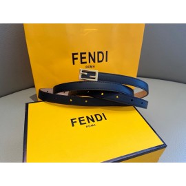 Fendi Calf Leather Gold Plated Buckle 15mm Belt For Women