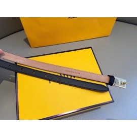 Fendi Calf Leather Gold Plated Buckle 15mm Belt For Women