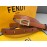 Fendi Calf Leather Gold Plated Buckle 15mm Belt For Women Brown