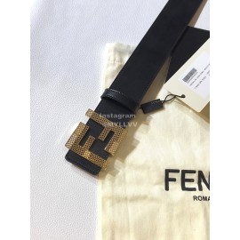 Fendi Calf Leather Gold Steel Buckle 39mm Belt 
