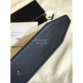 Fendi Calf Leather Gold Steel Buckle 39mm Belt 