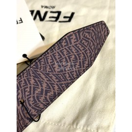 Fendi CoFFee Calf Leather Gold Rivet Buckle 39mm Belt 