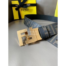 Fendi Printed Canvas Metal Gold FF Buckle 40mm Belt 