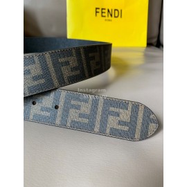 Fendi Printed Canvas Metal Gold FF Buckle 40mm Belt 