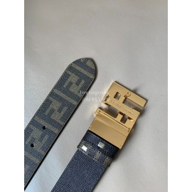 Fendi Printed Canvas Metal Gold FF Buckle 40mm Belt 