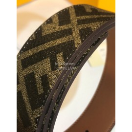 Fendi Litchi Leather Silver Rivet Buckle 39mm Belt