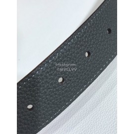 Fendi Black Yellow Litchi Leather Pin Buckle 35mm Belt